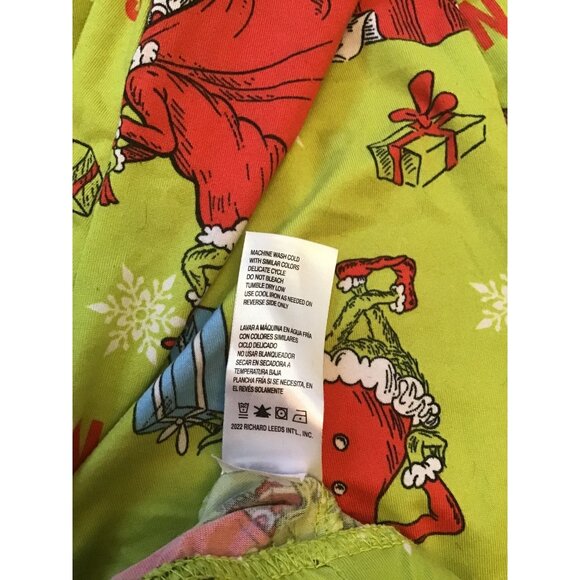 Dr. Seuss Merry Grinchmas Pajamas Set Long Sleeve Top & Pants Kids Size S Green - Picture 3 of 6